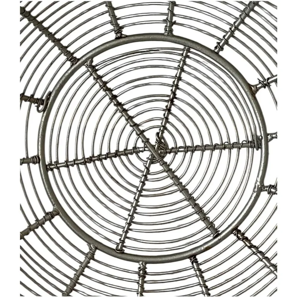 Late 20th Century Large 16” Industrial Style Grey Wire Centerpiece Basket